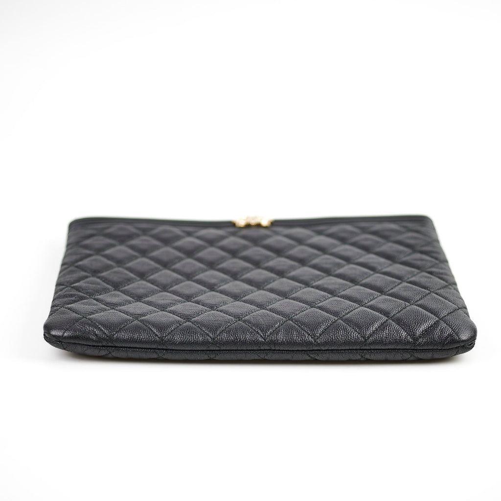 Chanel Boy Caviar Large O-Case Black