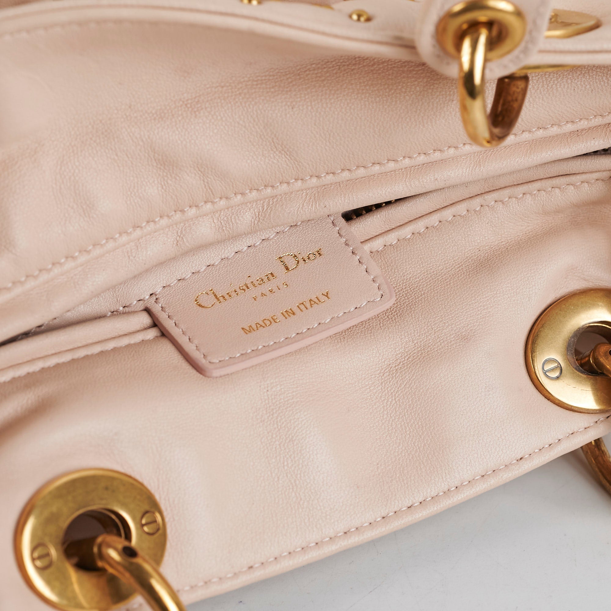 Christian Dior Medium Lady Dior Beige Studded
