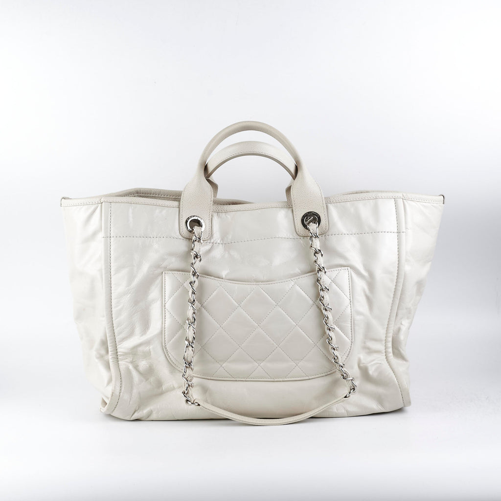 Chanel Calfskin Deauville White Tote