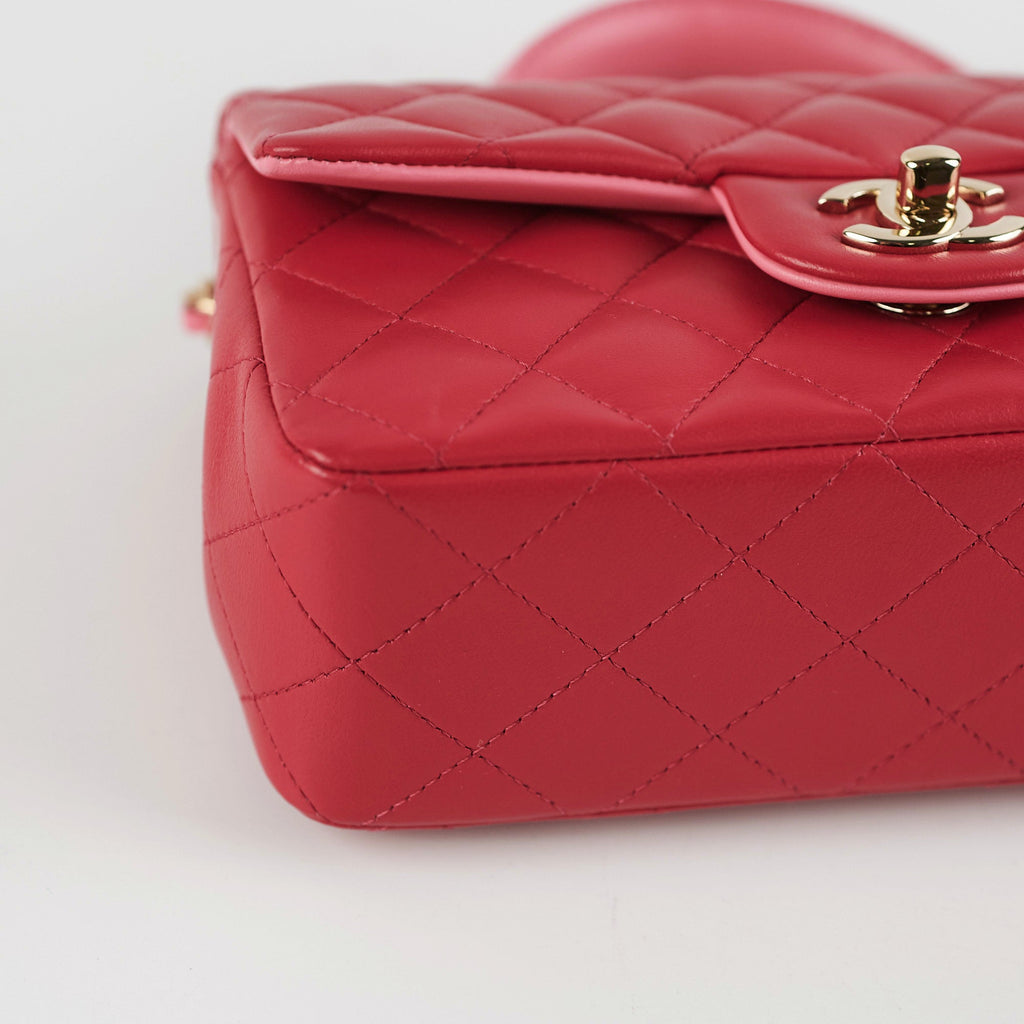 Chanel Mini Rectangular Top Handle Rose (Microchipped)