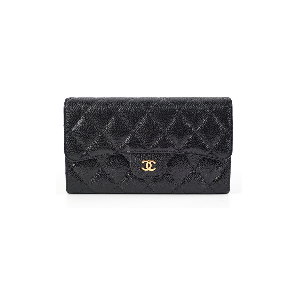 Chanel Long black Caviar Wallet