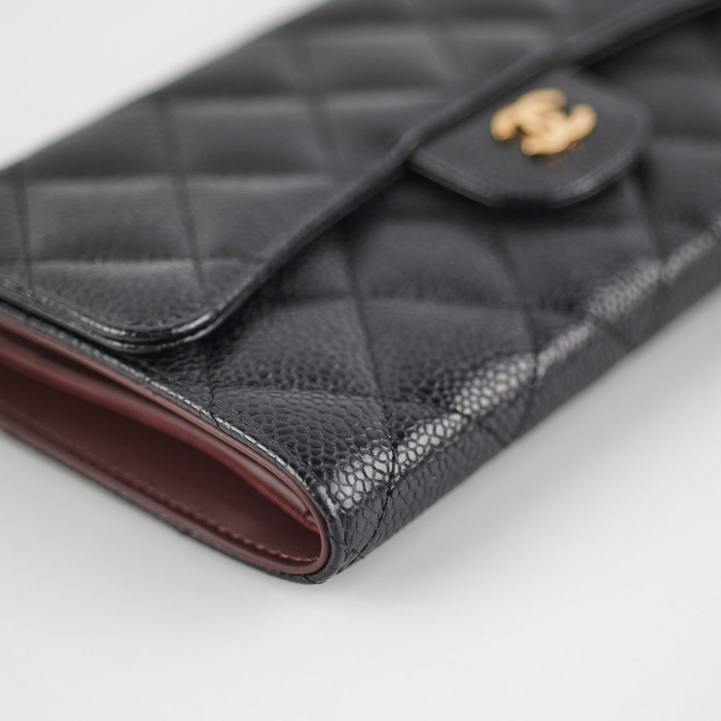 Chanel Long black Caviar Wallet
