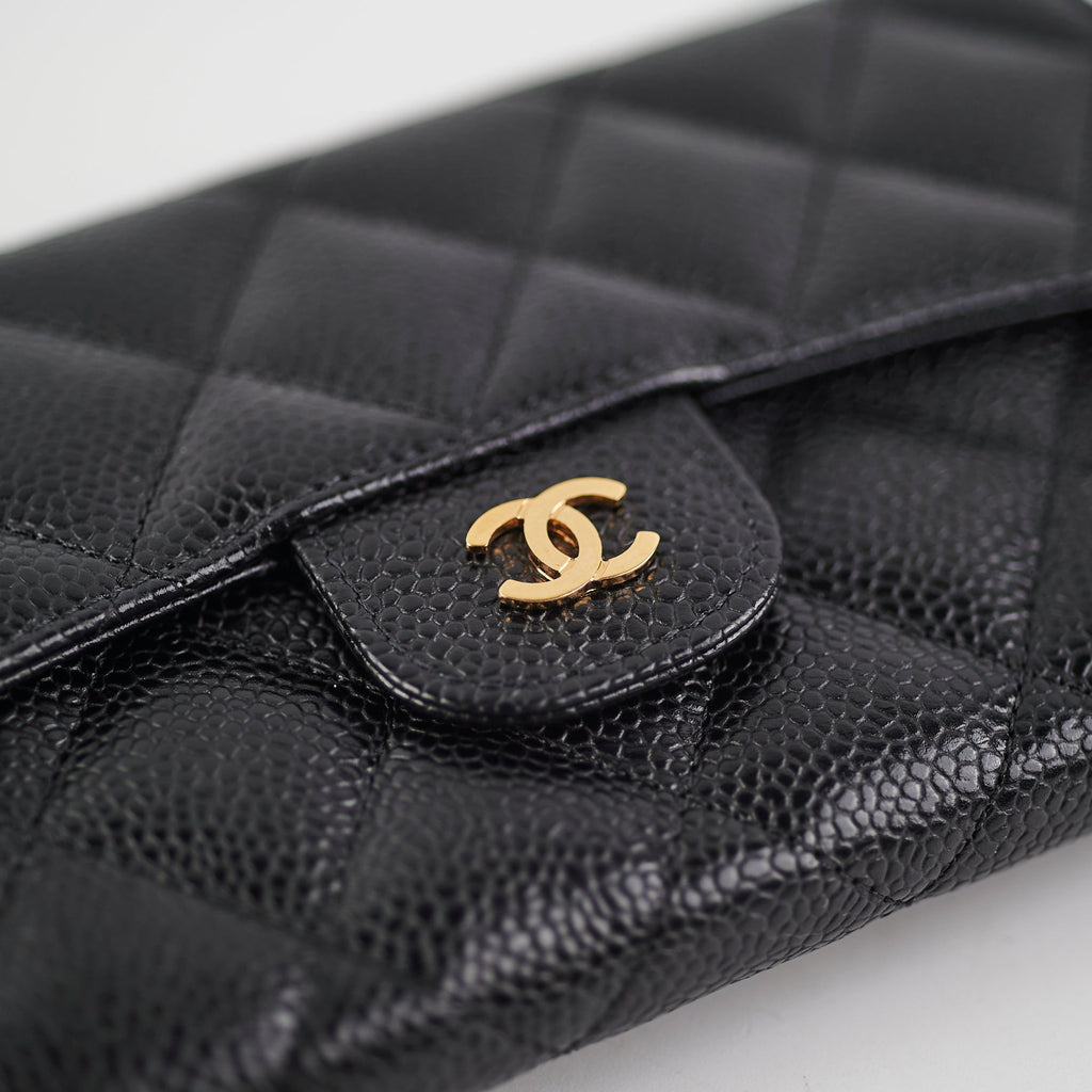 Chanel Long black Caviar Wallet