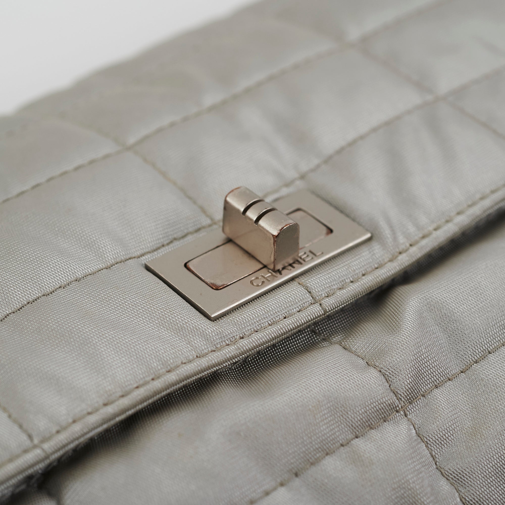 Chanel Fabric Quilted Reissue Flap Sliver Bag