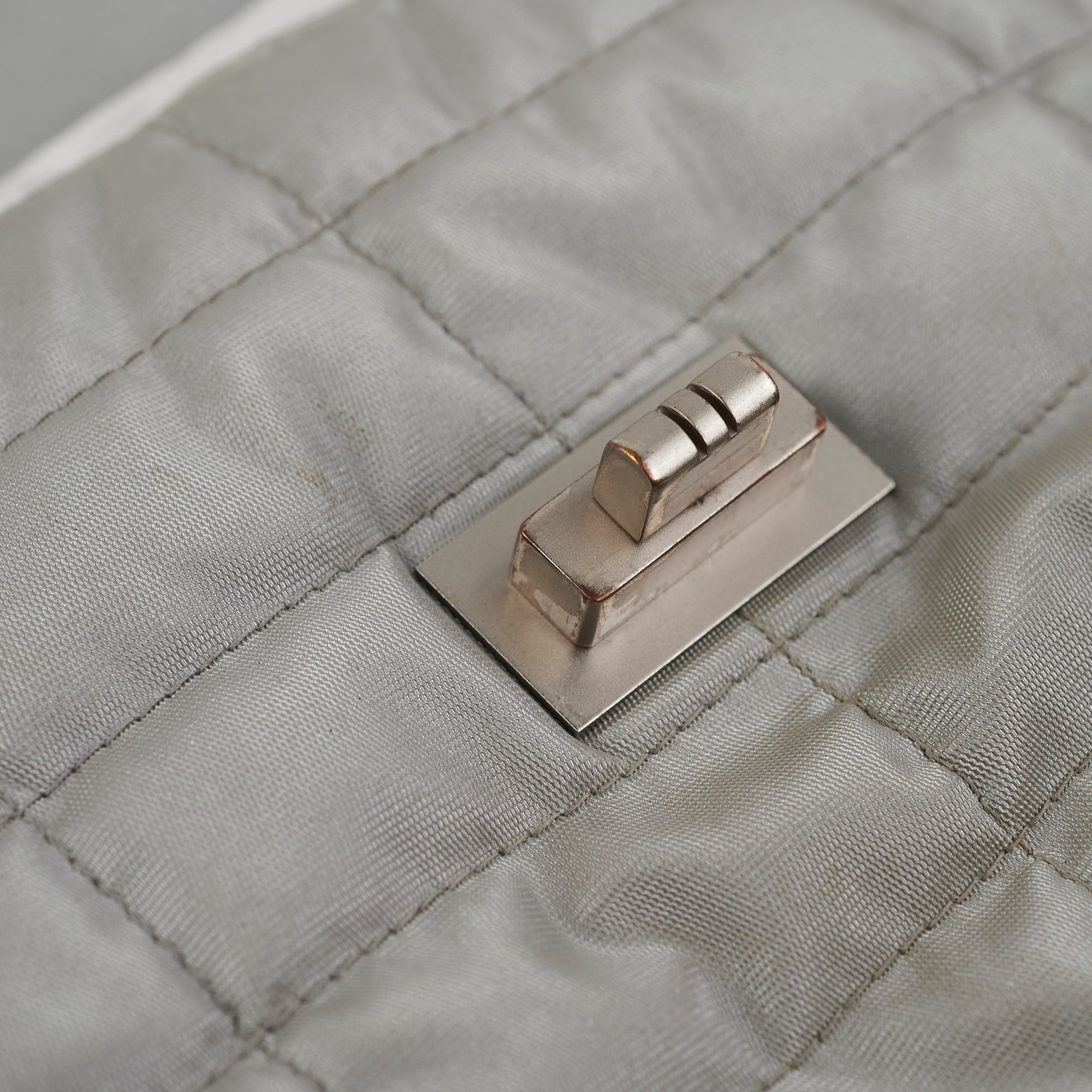 Chanel Fabric Quilted Reissue Flap Sliver Bag