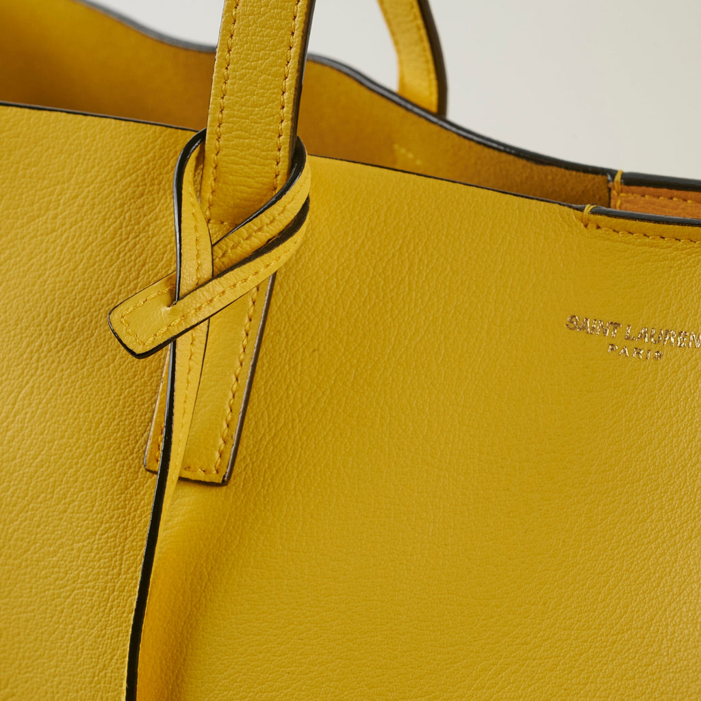 Saint Laurent Calfskin Yellow Tote Bag