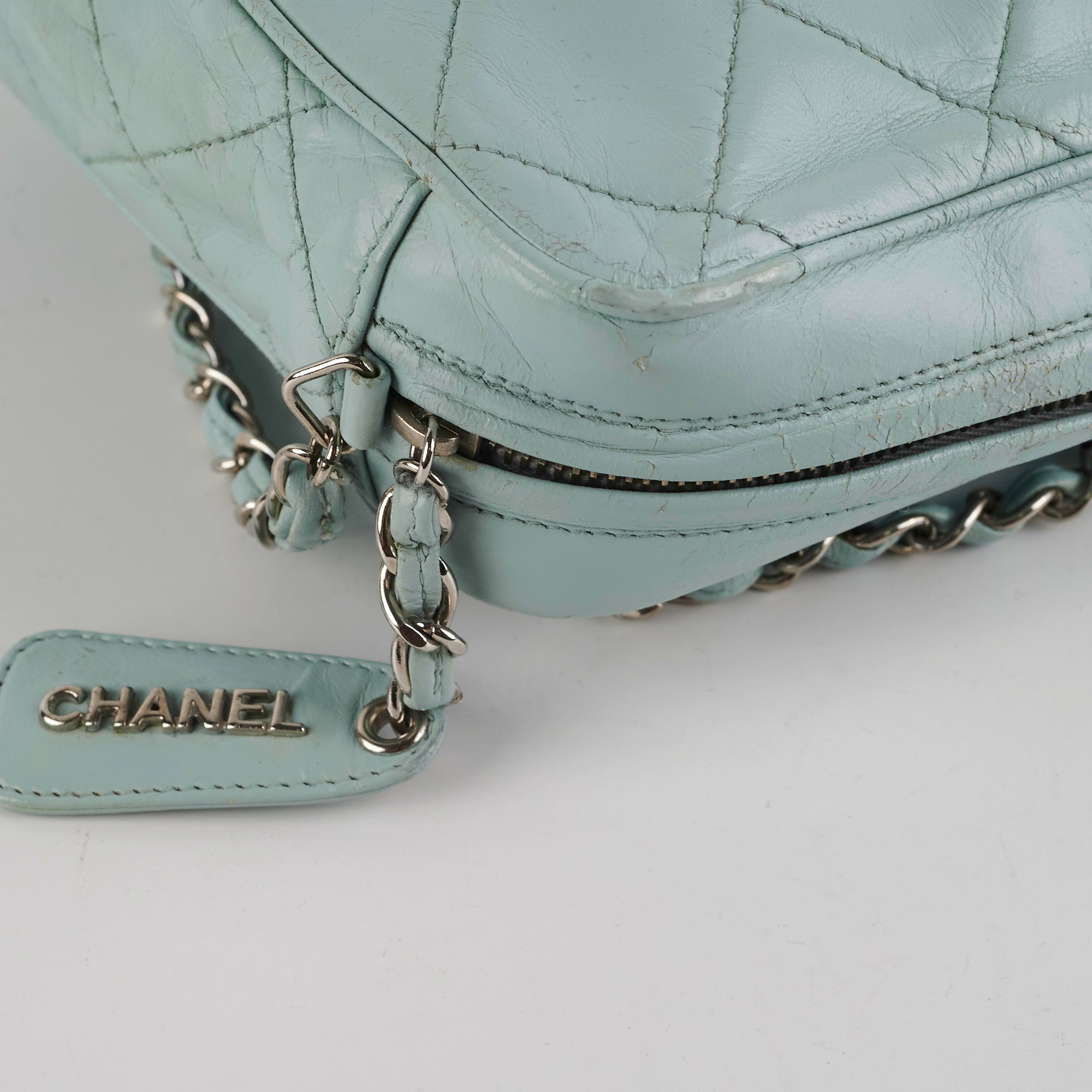 Chanel Vintage Camera Bag Light Blue (Recoloured)