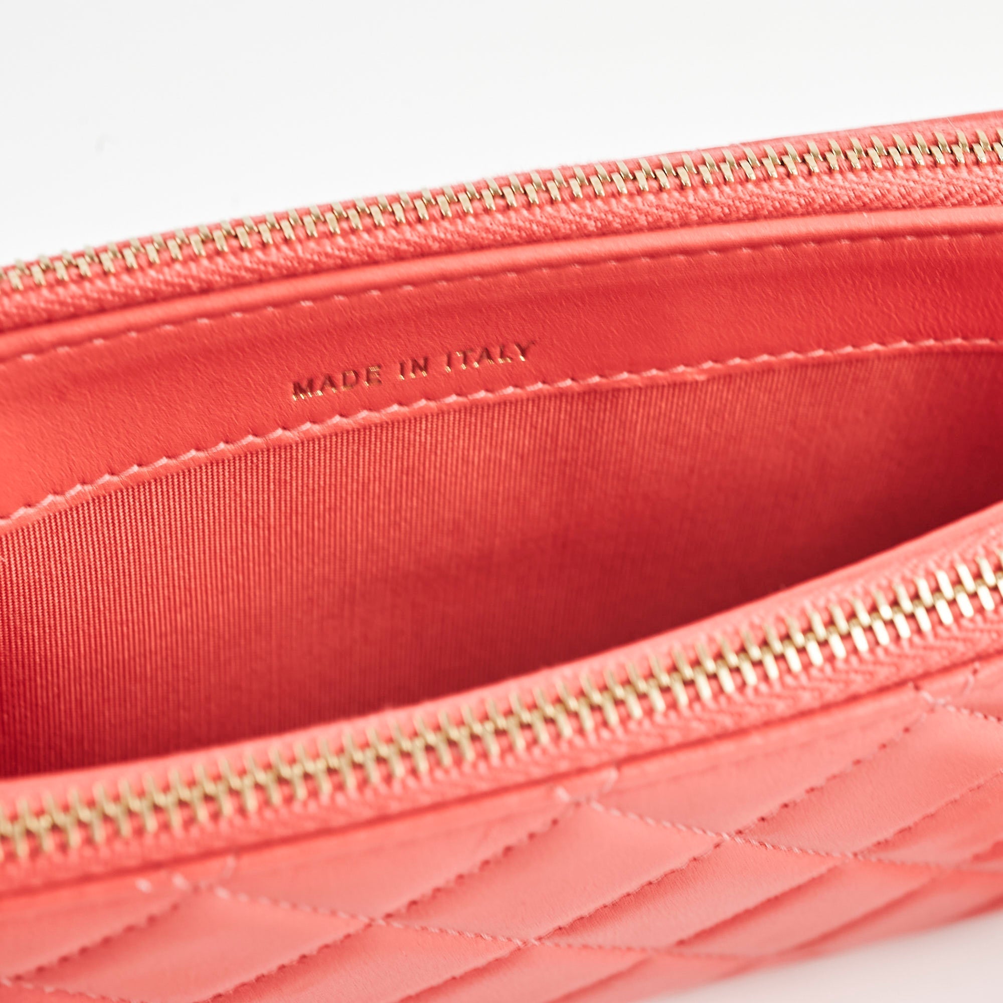 Chanel Small Camelia CC Clucth with Chain Coral