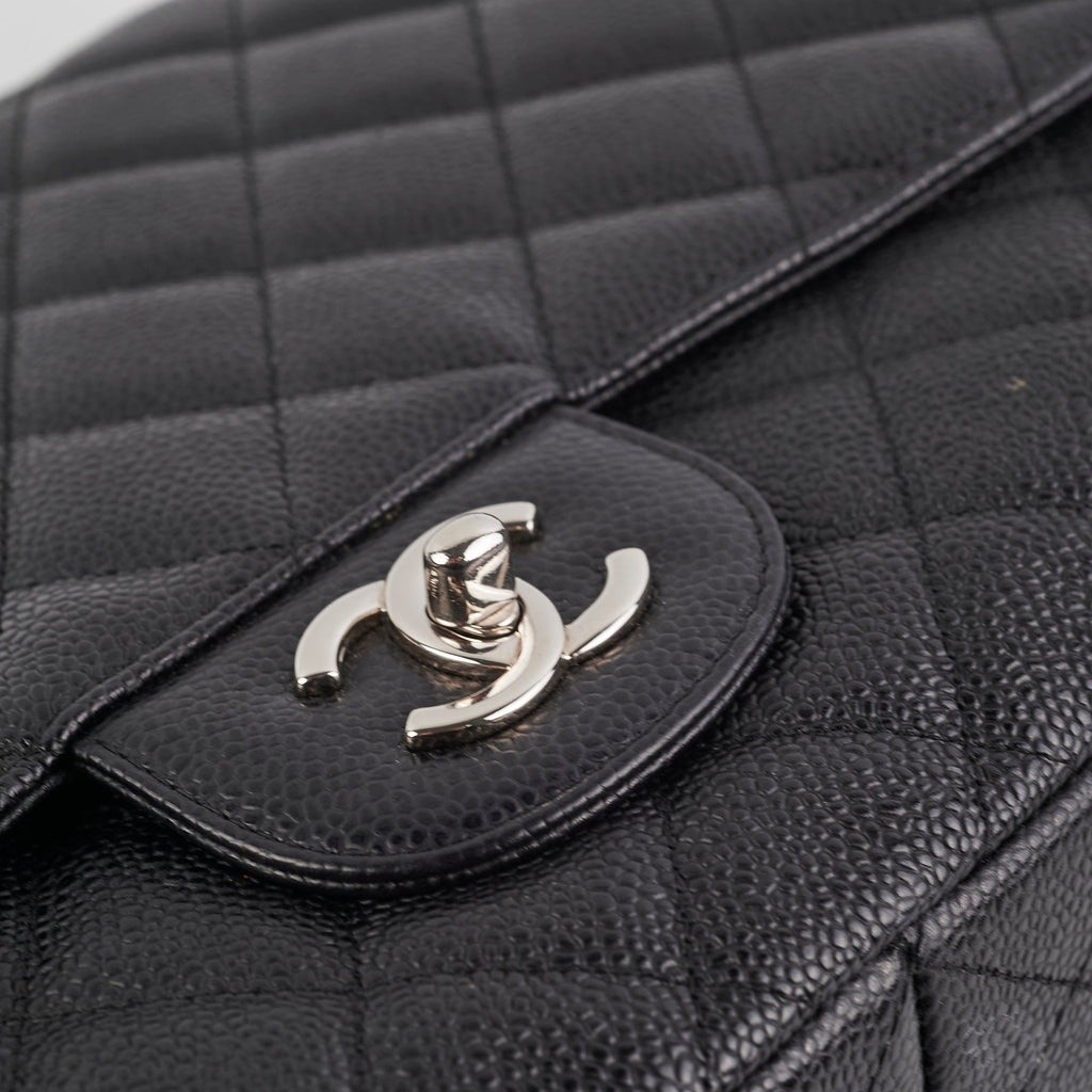 Chanel Single Flap Jumbo Caviar Black