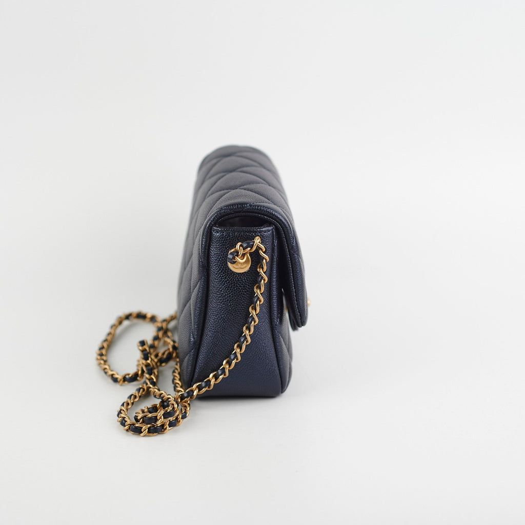Chanel Perfect Mini Classic Flap Iridescent Navy