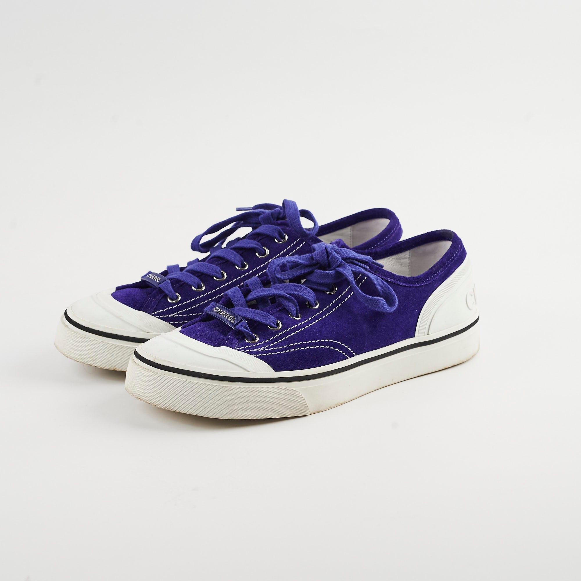 Chanel Suede Women's Sneakers Blue Size 40