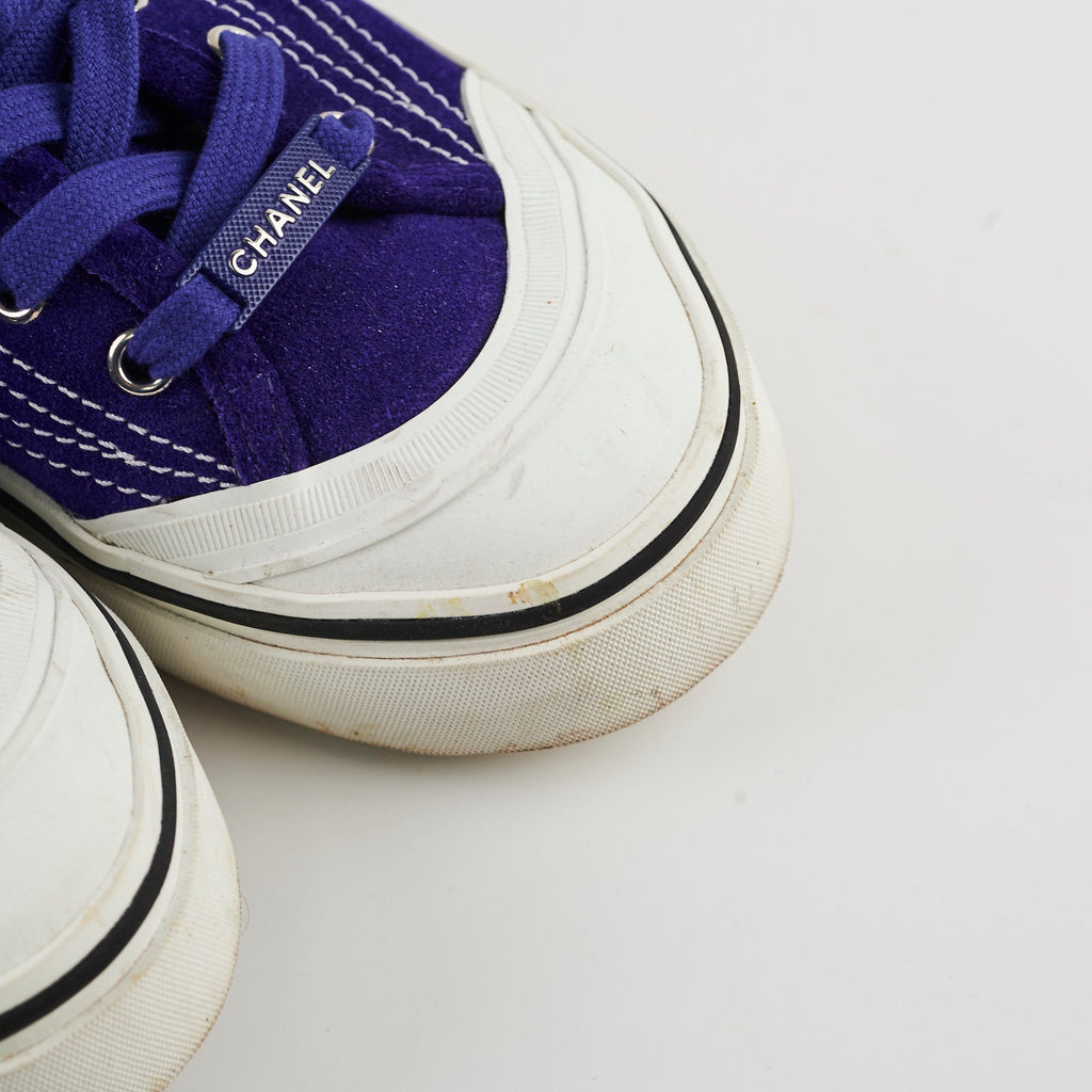 Chanel Suede Women's Sneakers Blue Size 40