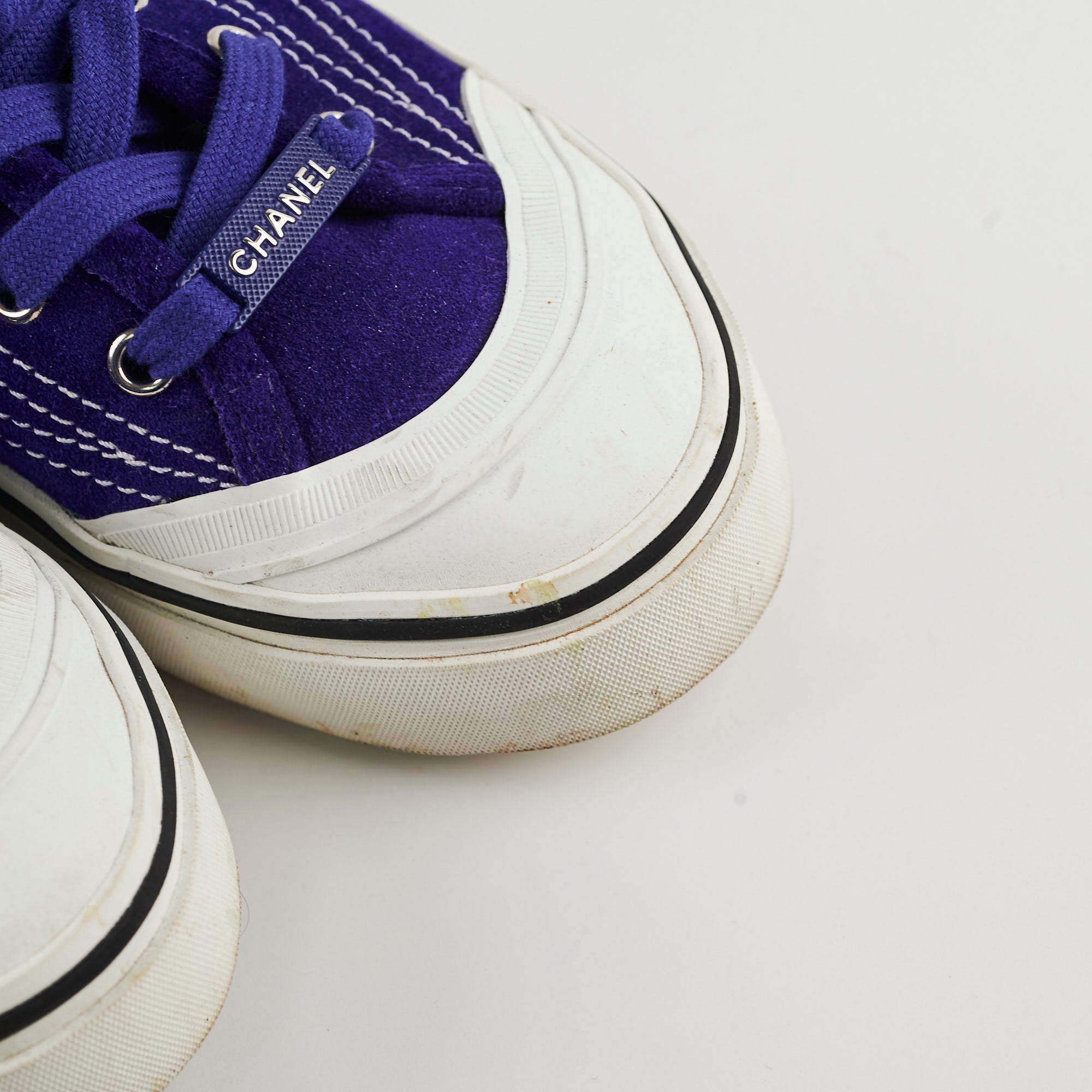 Chanel Suede Women's Sneakers Blue Size 40