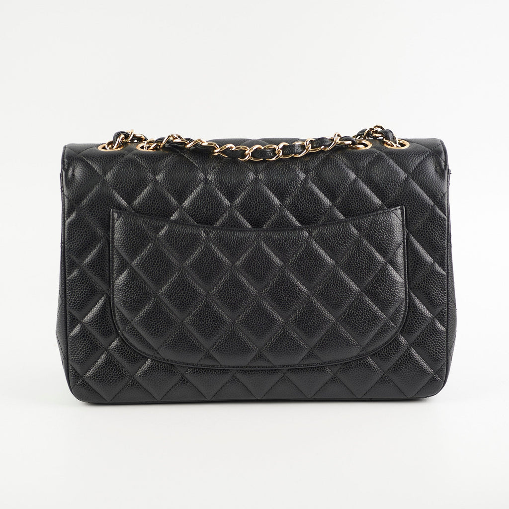 Chanel Classic Jumbo Caviar Black Single Flap