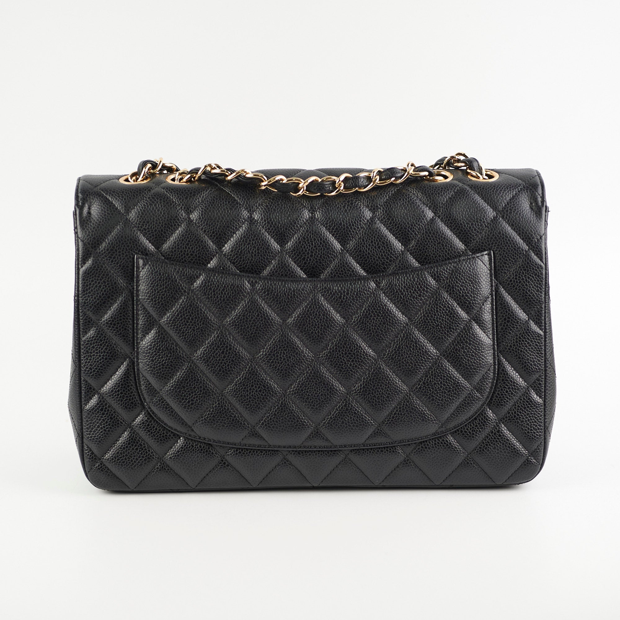 Chanel Classic Jumbo Caviar Black Single Flap