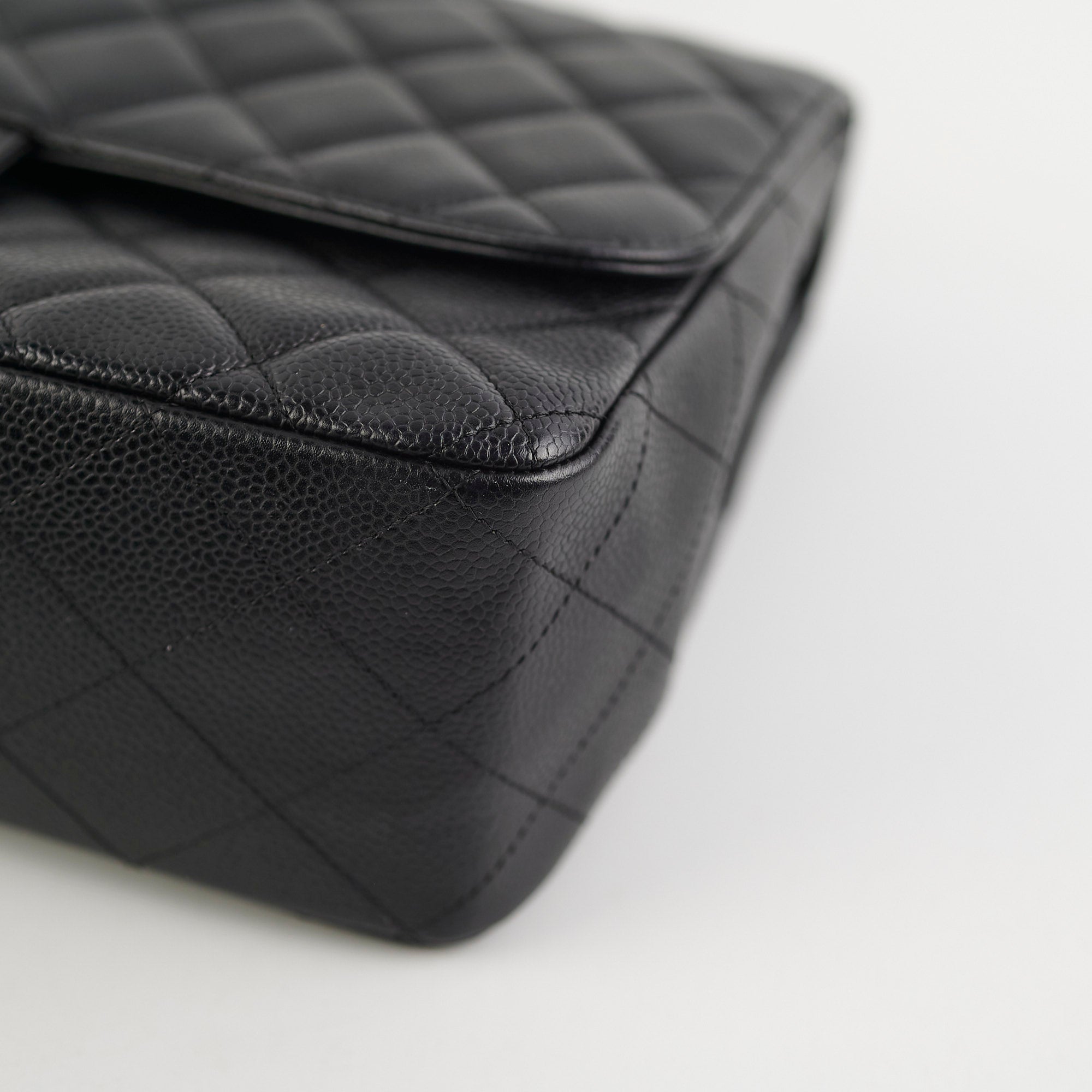 Chanel Classic Jumbo Caviar Black Single Flap