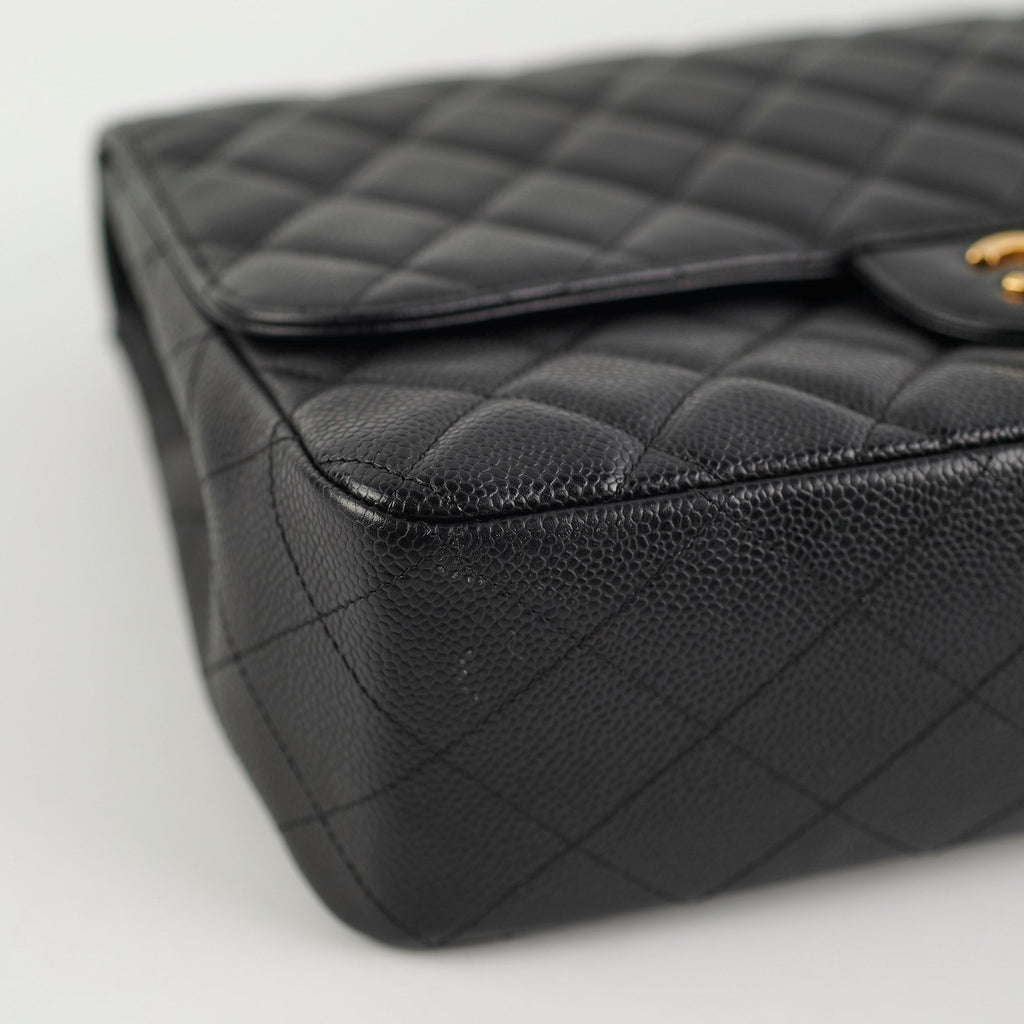Chanel Classic Jumbo Caviar Black Single Flap