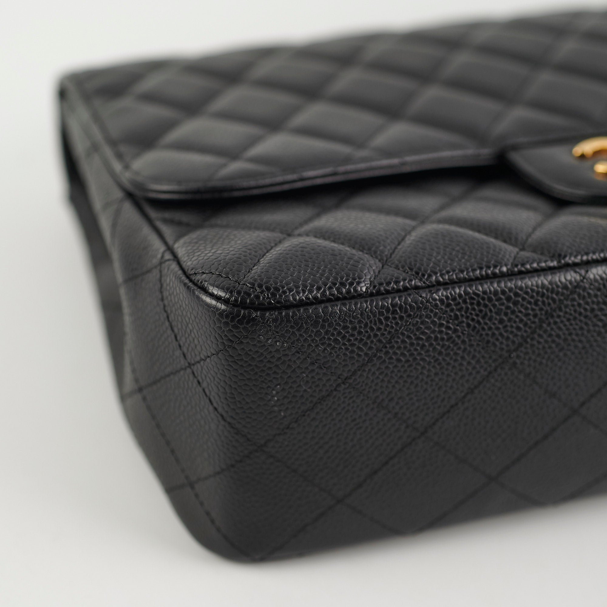 Chanel Classic Jumbo Caviar Black Single Flap