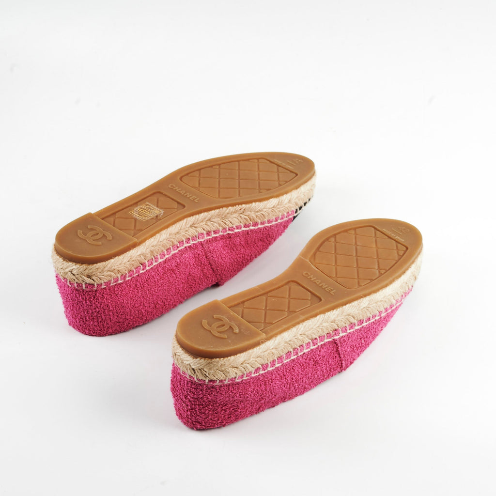 Chanel Fabric Espadrilles Pink Size 42