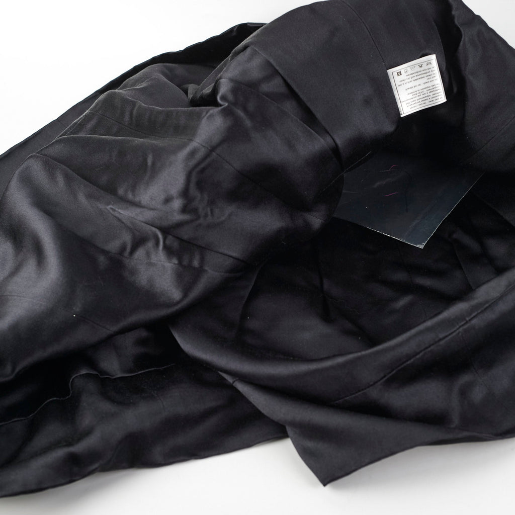 Chanel Black Silk Sequin Long Skirt Size 40