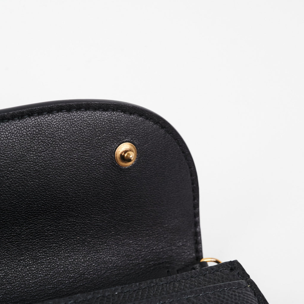 Dior Long Saddle Black Wallet On Chain WOC Crossbody Bag