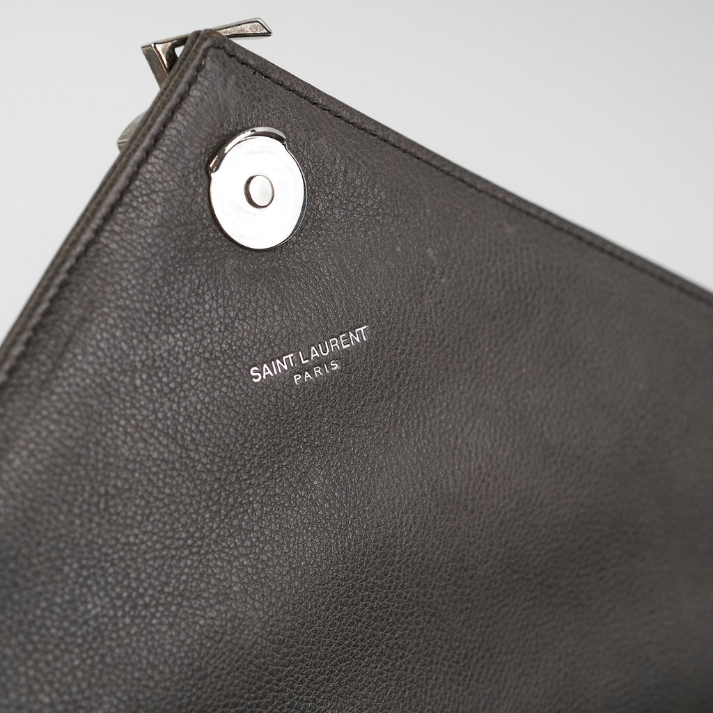 Saint Laurent Colleague Large Grey Shoulder Bag