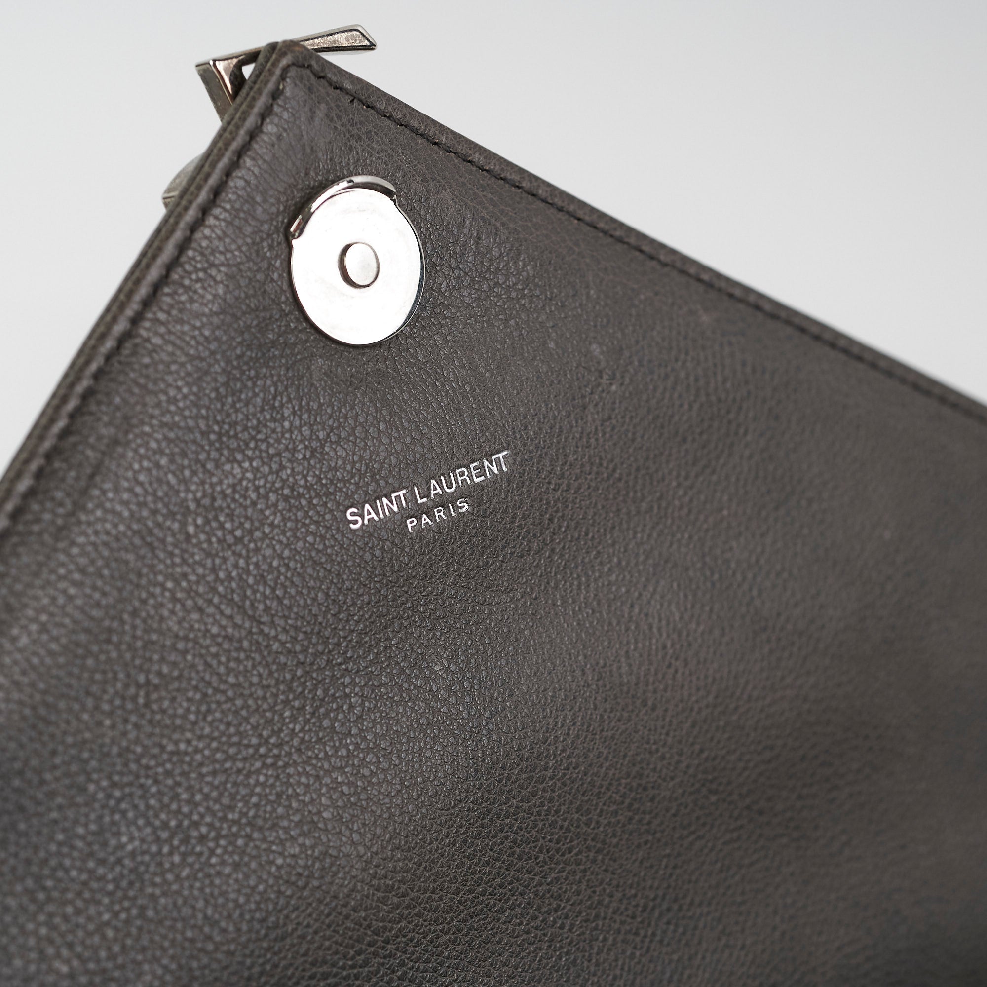 Saint Laurent Colleague Large Grey Shoulder Bag