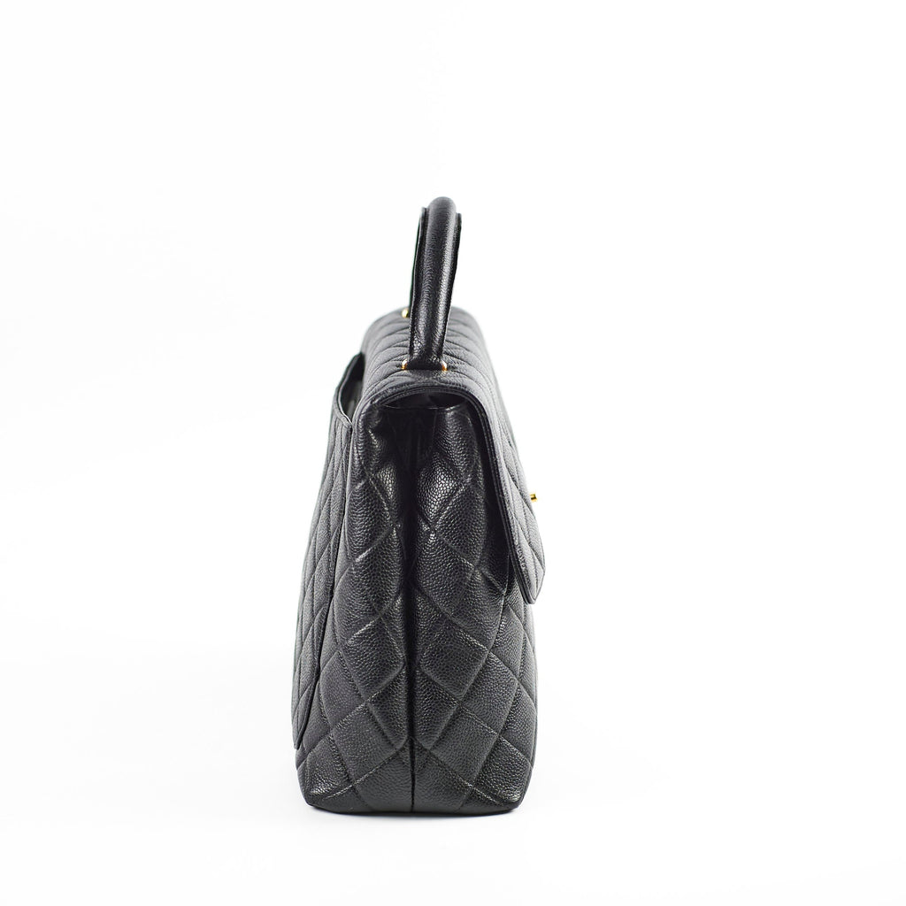 Chanel Kelly Caviar Top Handle Black