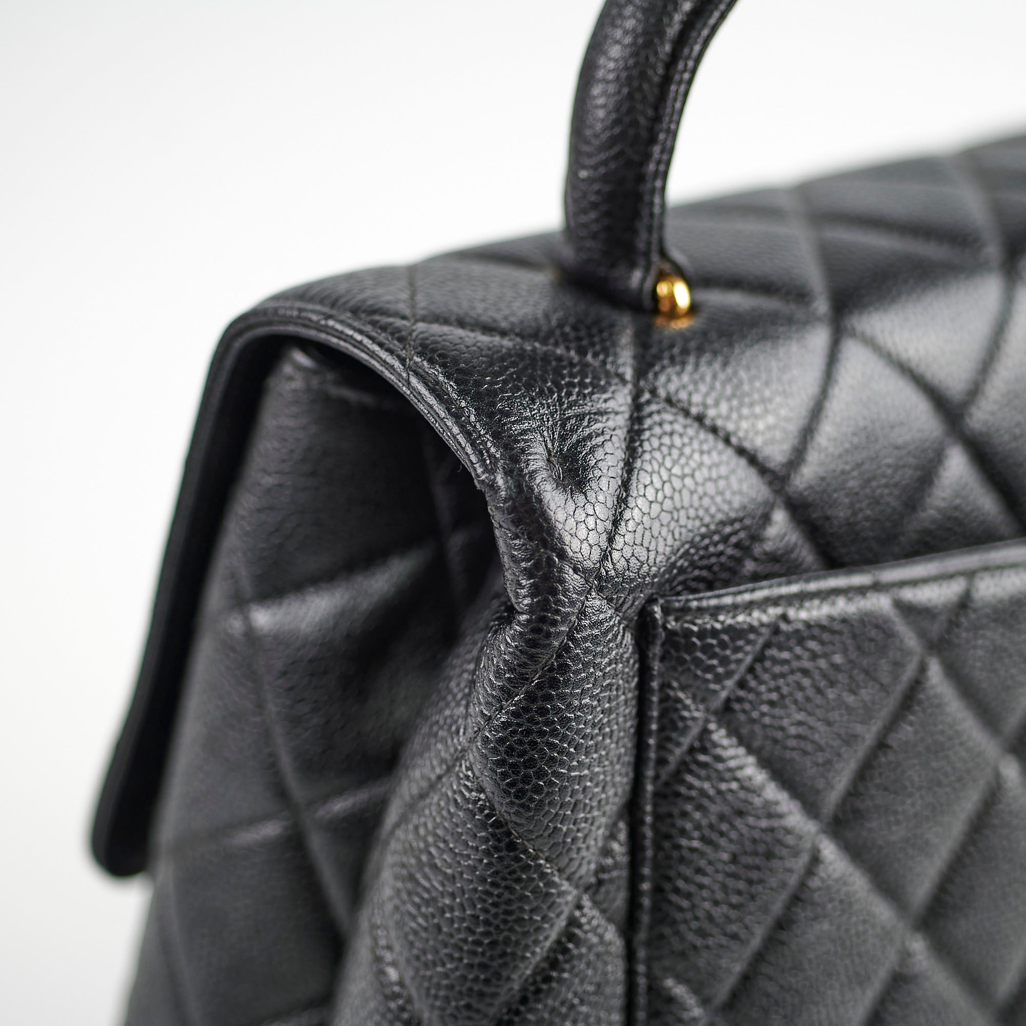 Chanel Kelly Caviar Top Handle Black