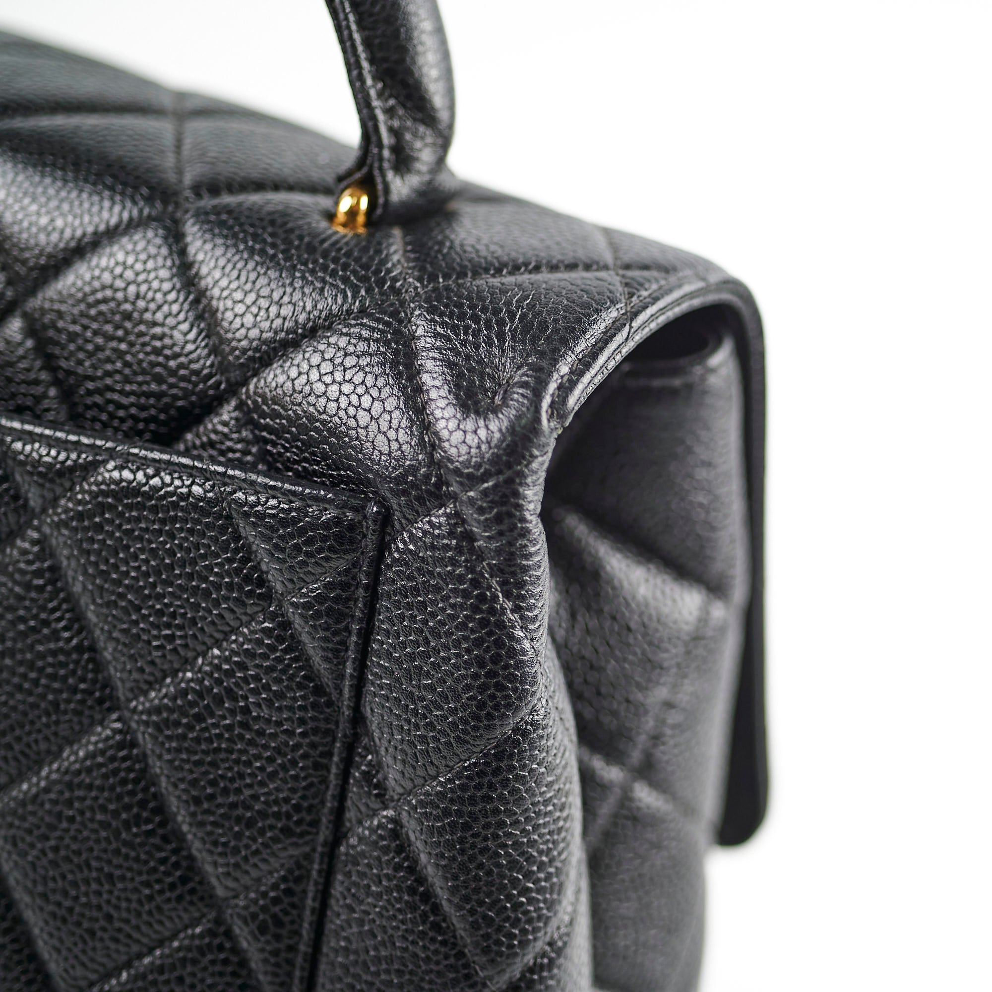 Chanel Kelly Caviar Top Handle Black