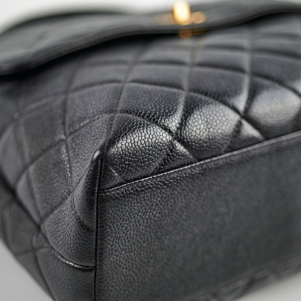 Chanel Kelly Caviar Top Handle Black