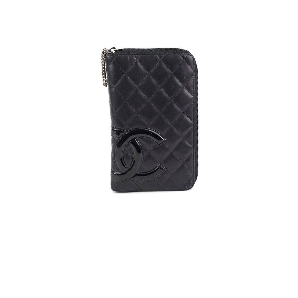 Chanel Cambon Long Calfskin Zip Wallet Black
