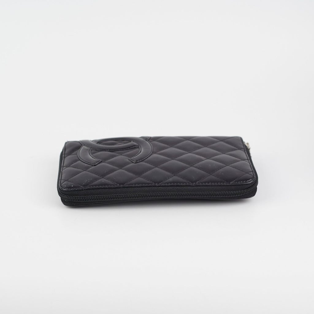 Chanel Cambon Long Calfskin Zip Wallet Black