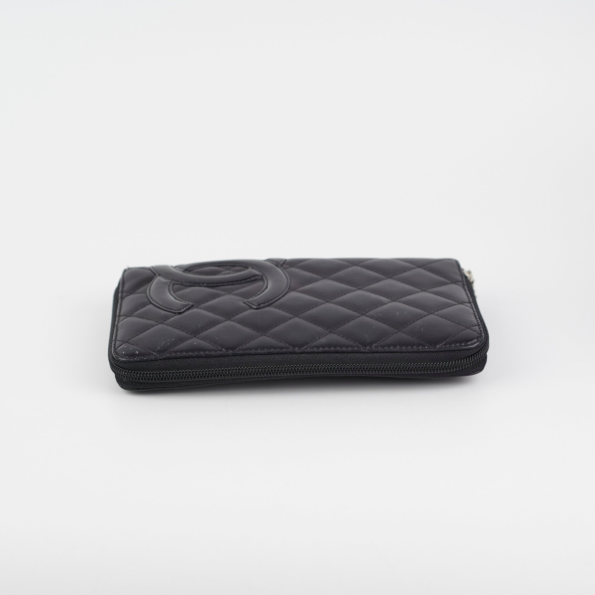 Chanel Cambon Long Calfskin Zip Wallet Black