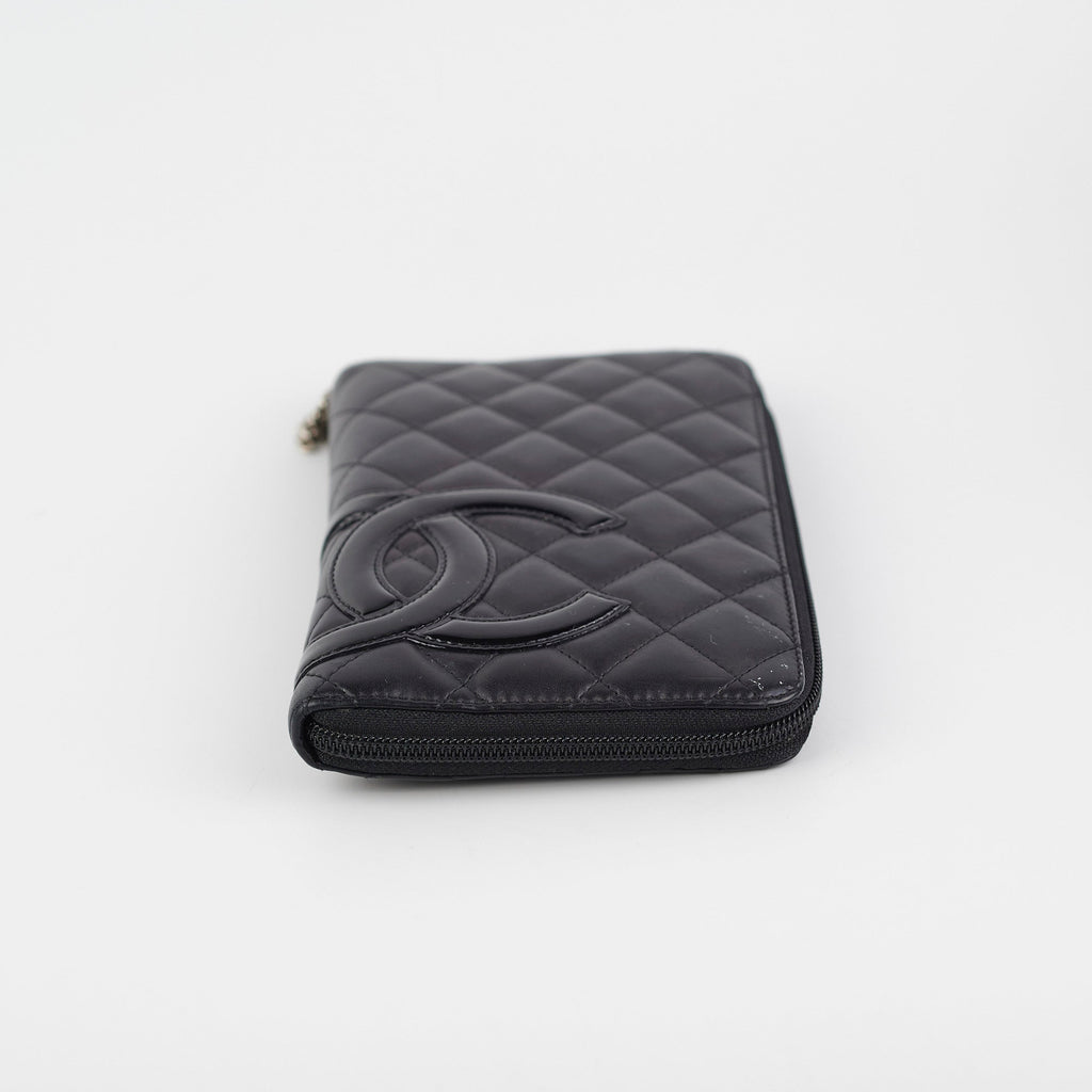 Chanel Cambon Long Calfskin Zip Wallet Black