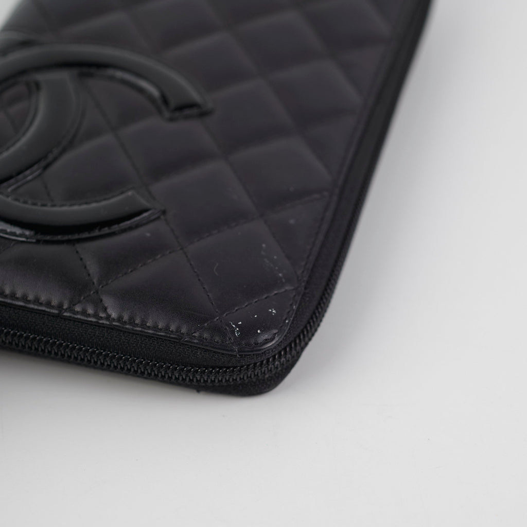 Chanel Cambon Long Calfskin Zip Wallet Black