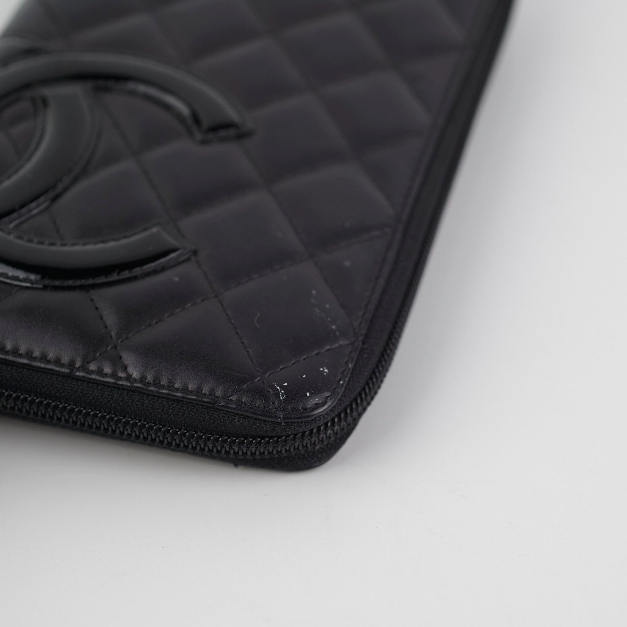 Chanel Cambon Long Calfskin Zip Wallet Black