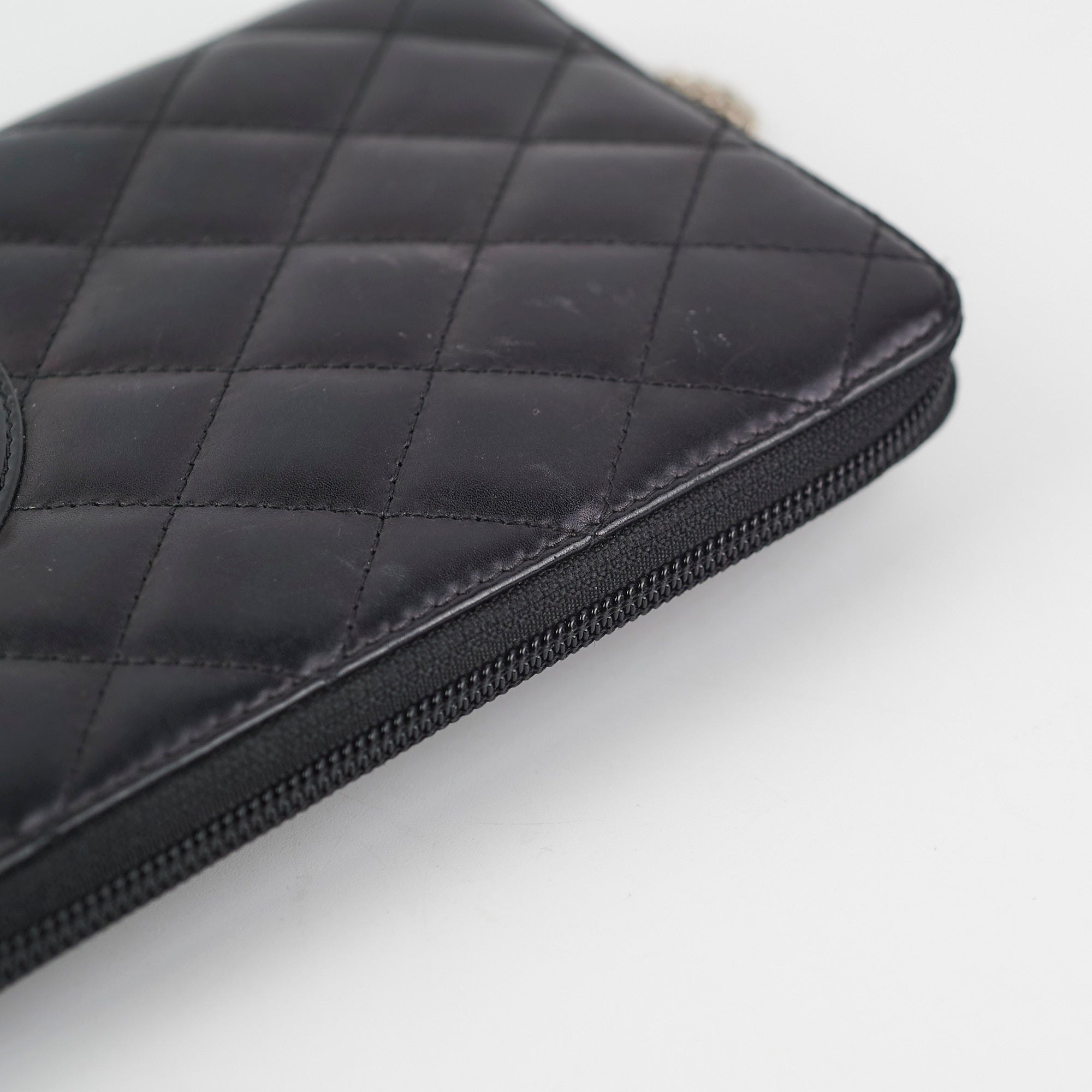 Chanel Cambon Long Calfskin Zip Wallet Black