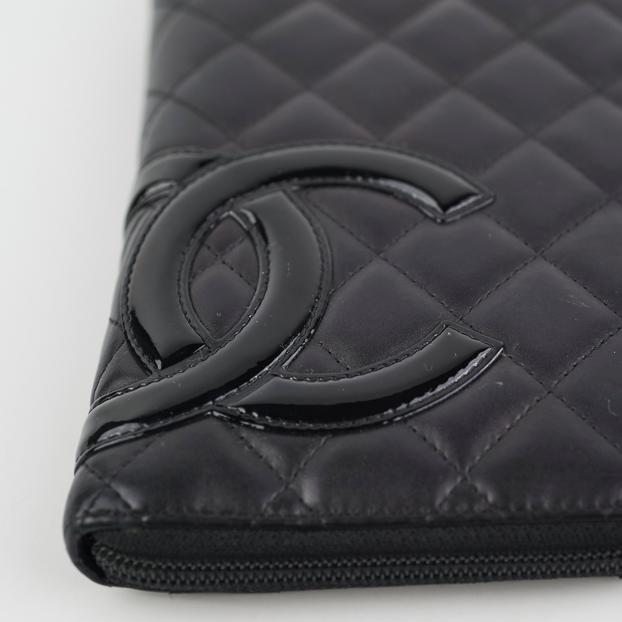 Chanel Cambon Long Calfskin Zip Wallet Black