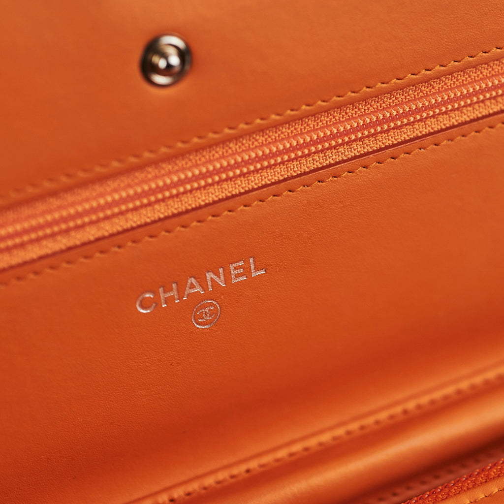 Chanel Wallet On Chain Orange Patent WOC