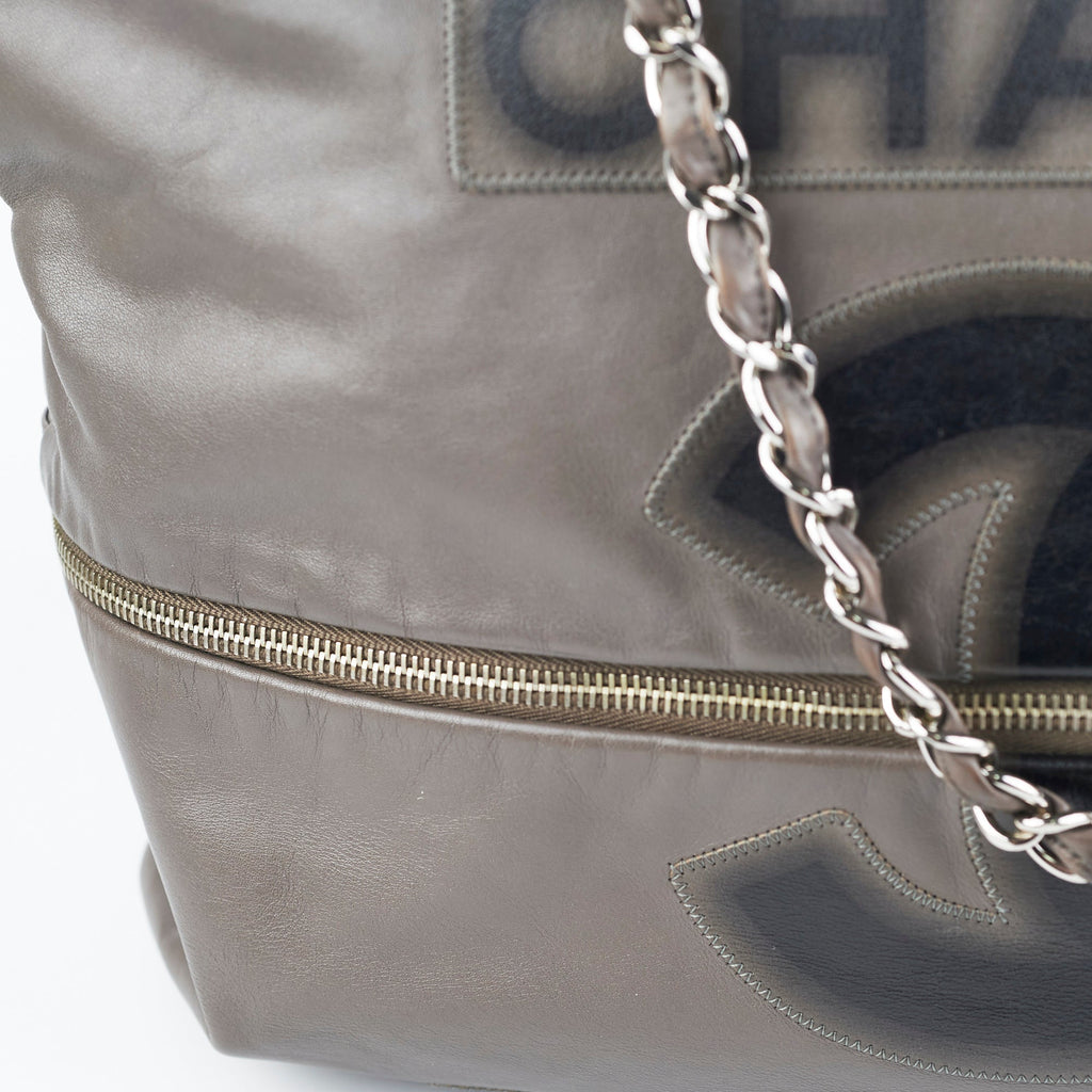 Chanel Grey Soft Calfskin Tote Bag