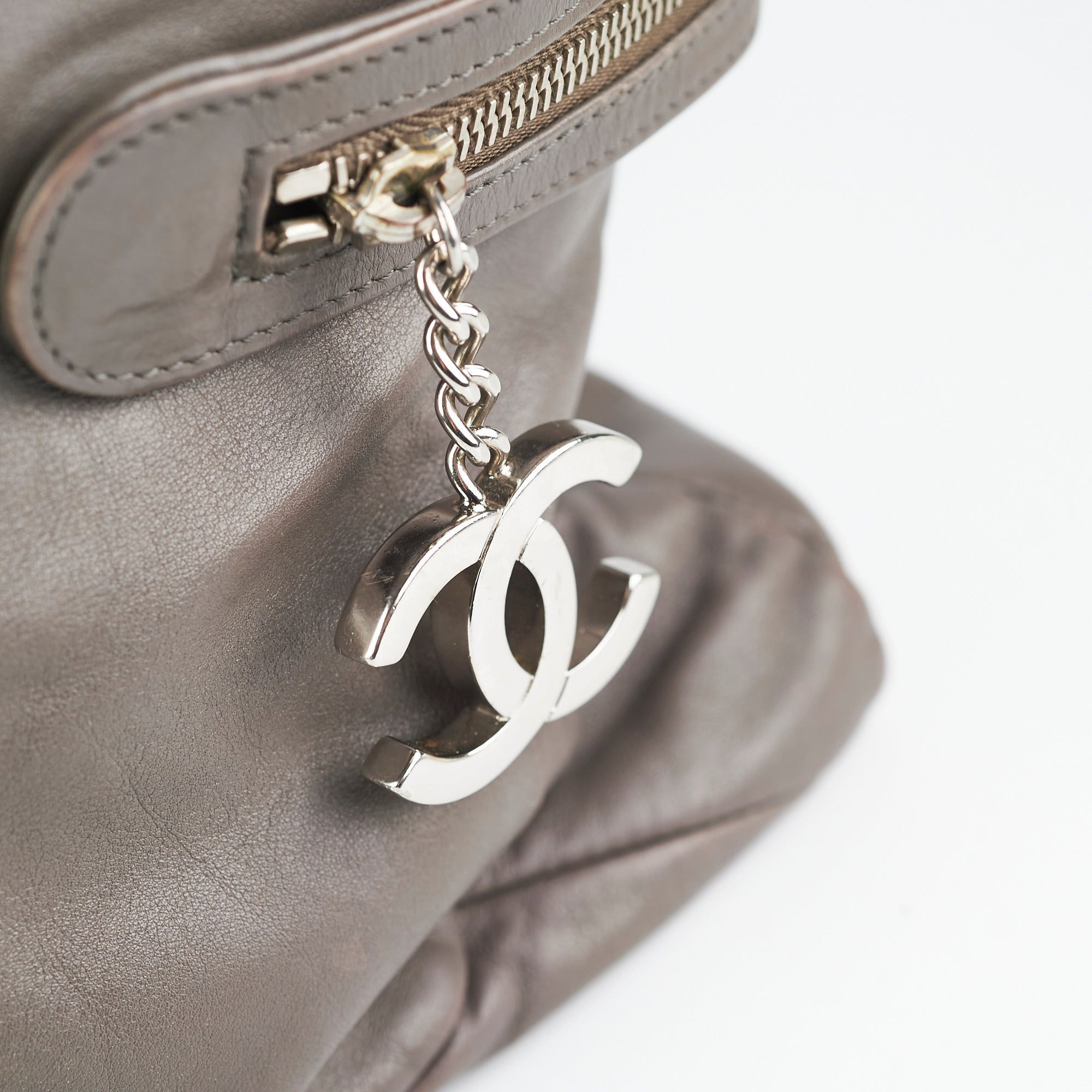 Chanel Grey Soft Calfskin Tote Bag
