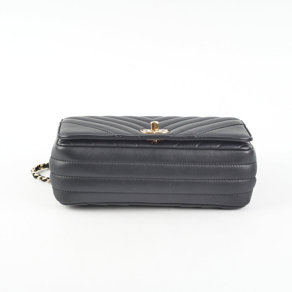 Chanel Chevron Season Flap Black