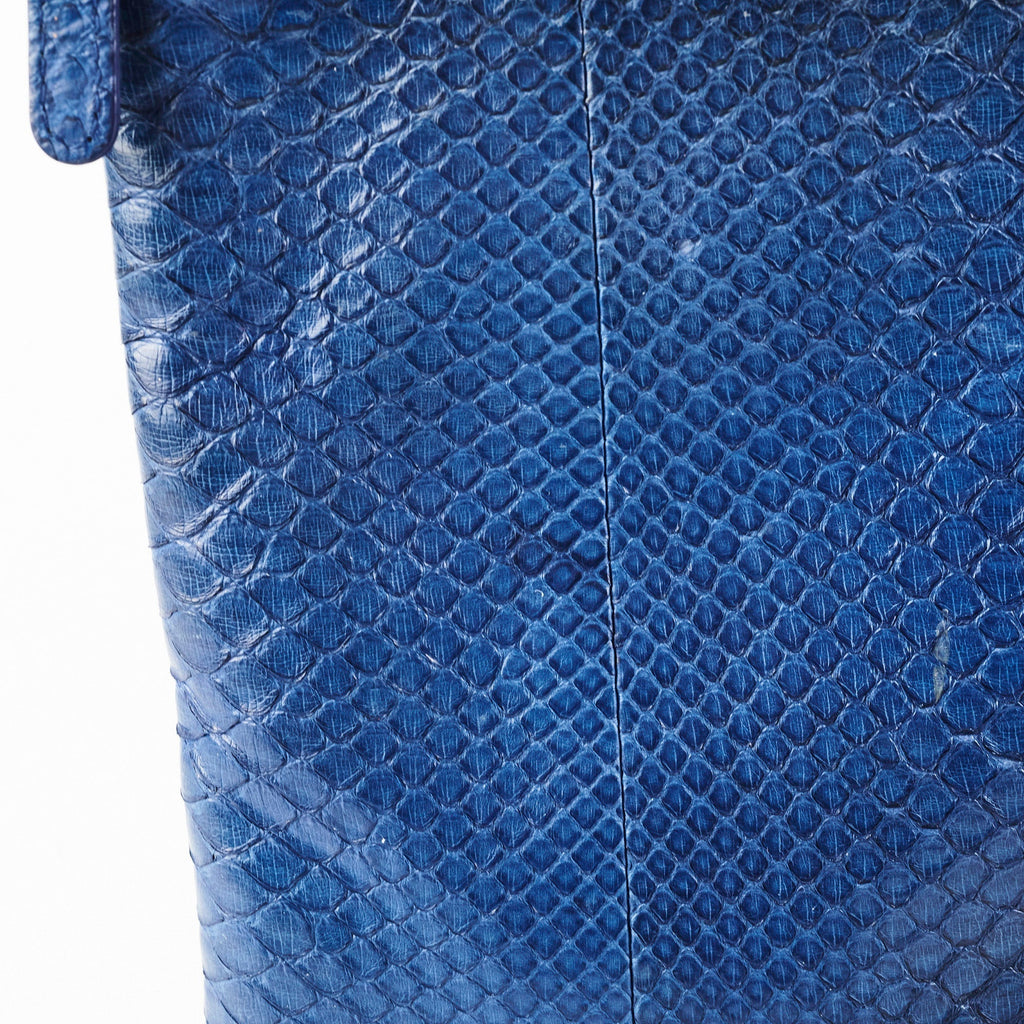 Chanel O case Medium Exotic Leather Blue