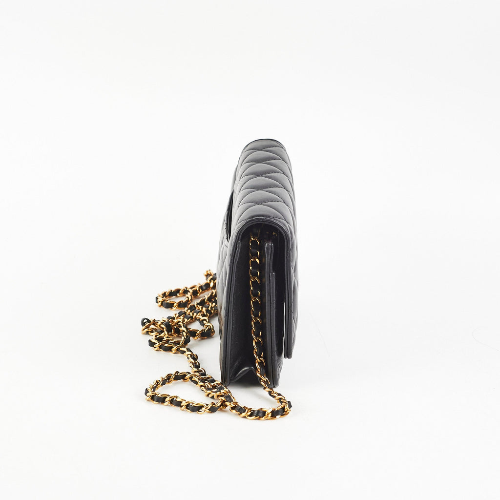 Chanel Wallet On Chain WOC Lambskin Black - Microchipped
