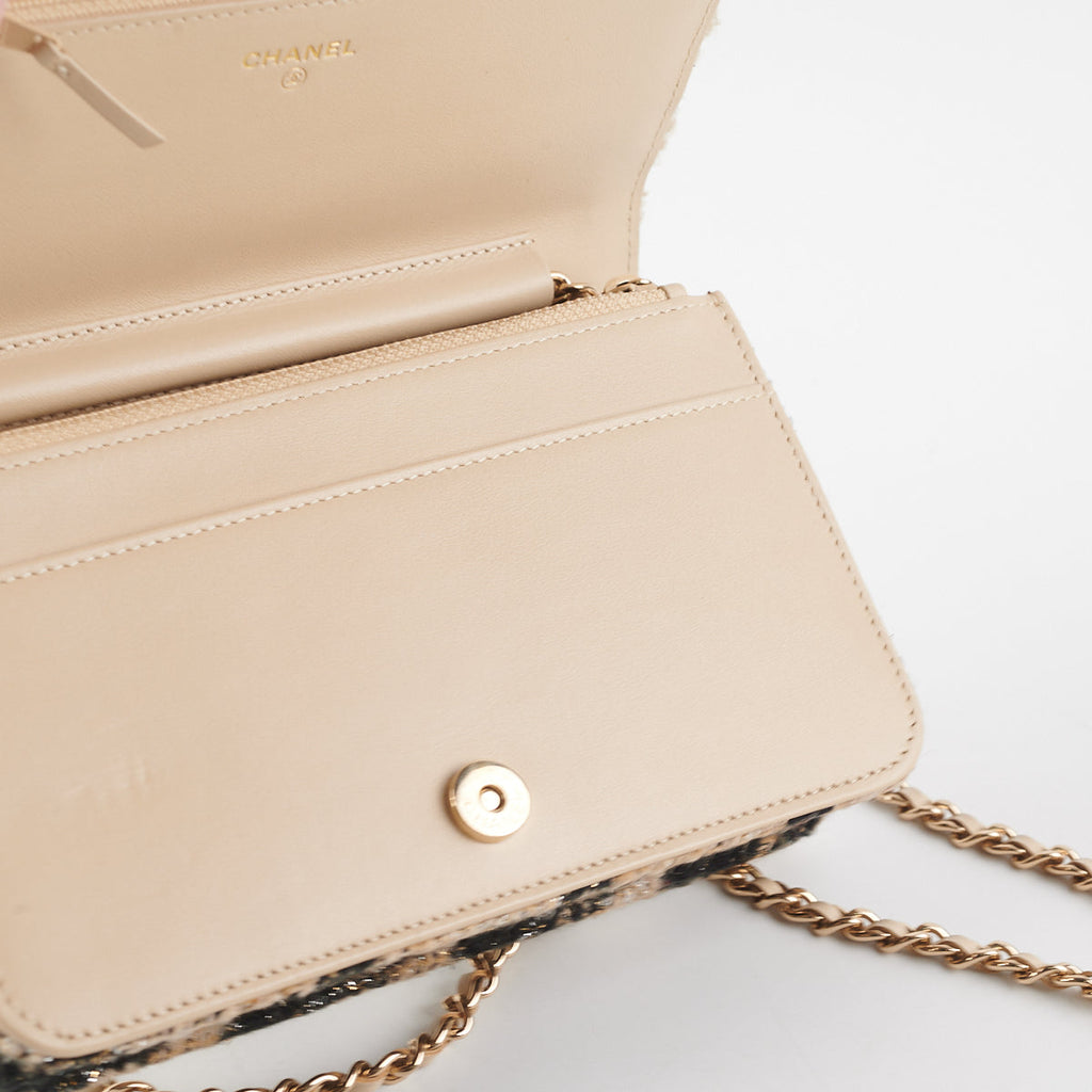 Chanel Tweed Wallet On Chain WOC with Detachable Pouch