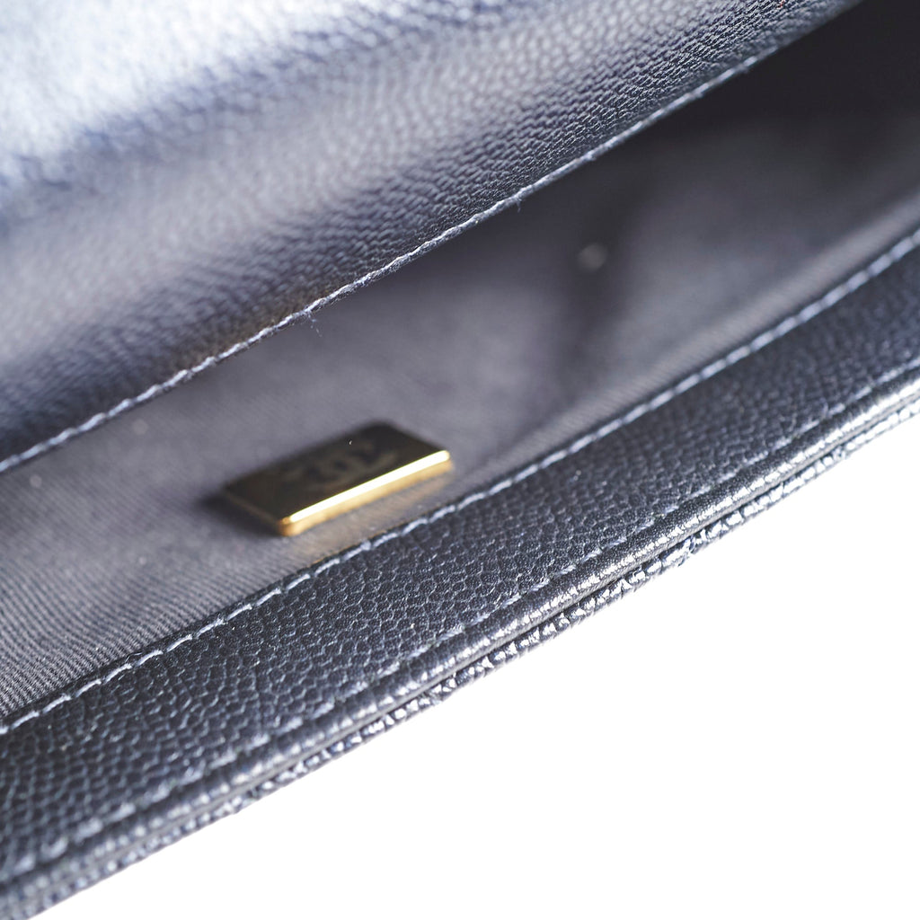 Chanel Seasonal Square Flap Iridescent Black Caviar Microchip