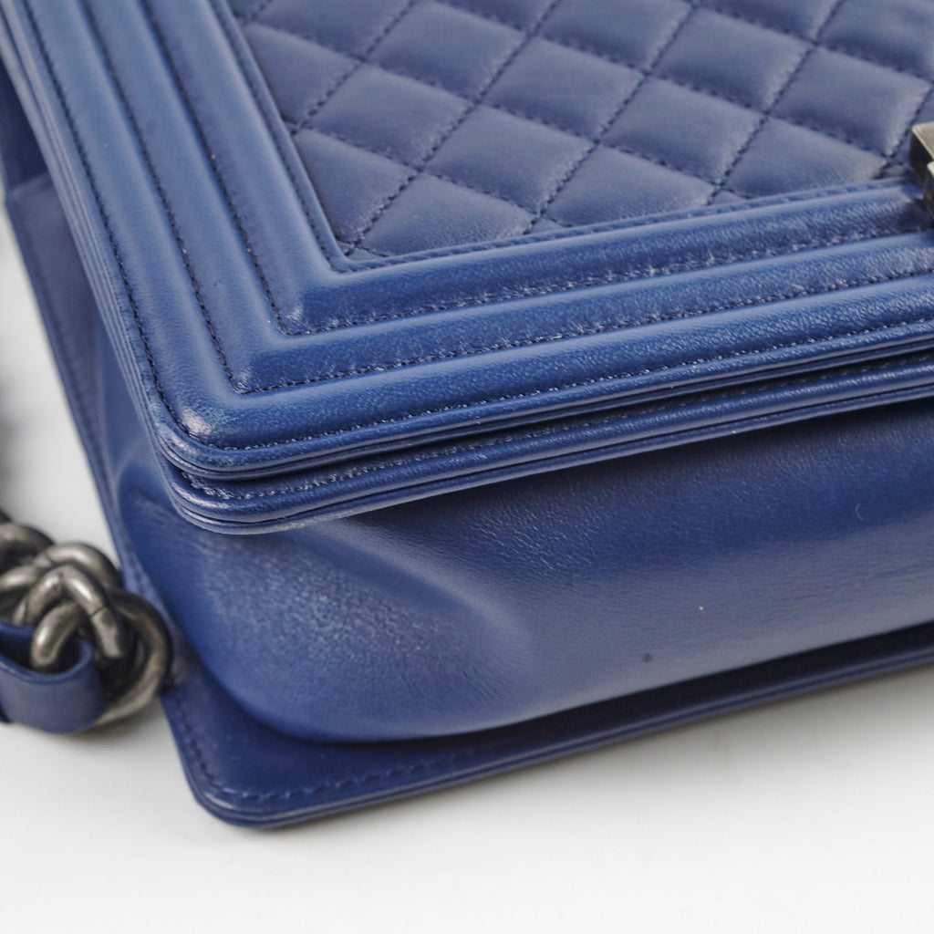 Chanel New Medium Boy Dark Blue 21