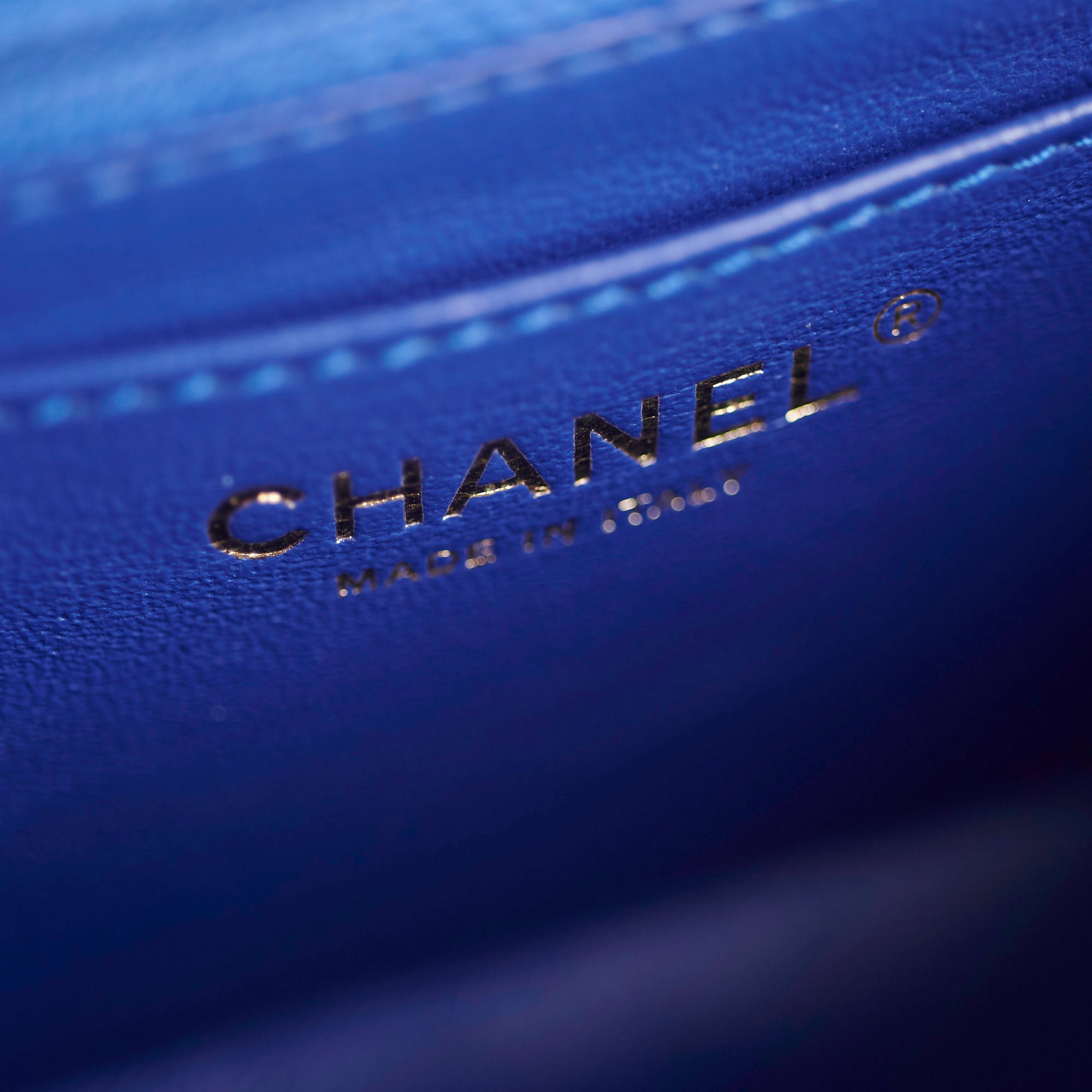 Chanel Mini Rectangular Chevron Blue