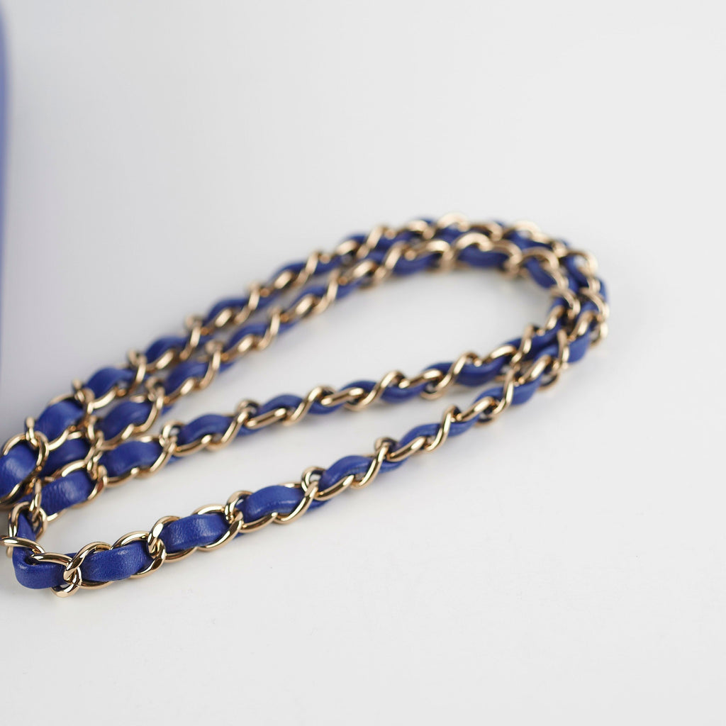 Chanel Mini Rectangular Chevron Blue